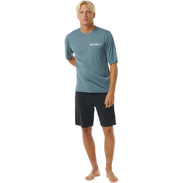 Rip Curl Surflite 2024 Icons UPF Kurzarm Surf Tee 14YMRV - Blue Stone